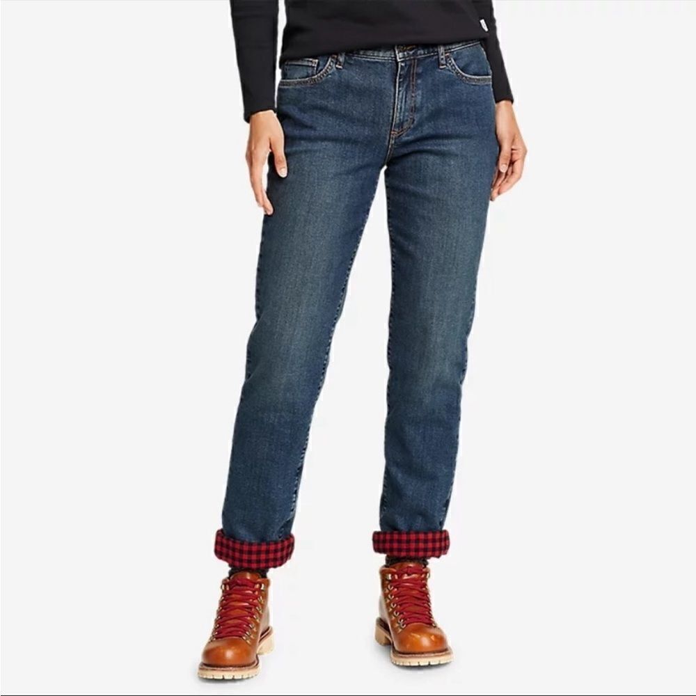 EXCELLENT CONDITION WOMEN’S SIZE 14 EDDIE BAUER FLANNEL LINED HI-WAIST  JEANS